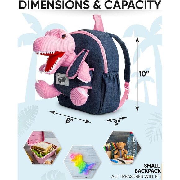 🆕 Girls Pink Stuffed Animal Toy Small Kids Dinosaur Toddler Backpack Gifts - Picture 3 of 9